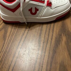 White and Red Sneakers